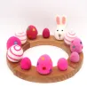 Birthday felt bunny, Easter eggs plugs, Birthday plug Easter bunny