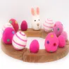 Birthday felt bunny, Easter eggs plugs, Birthday plug Easter bunny