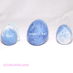 Ostereier 6cm Filz pastell meliert 23