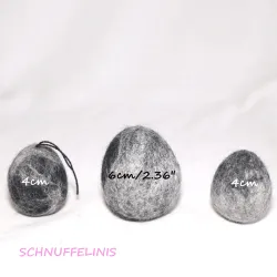 Ostereier mit Anhänger, Filzeier Ostern, Eier meliert, Eier gefilzt