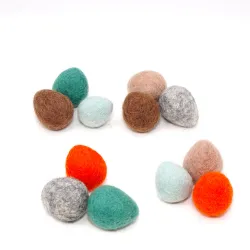 felt balls eggs, Easter eggs 12pcs. 2,5cm 1", easter nesting spring