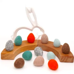 Oeufs de Pâques 12pcs. 2,5cm, œufs de Pâques multicolores laine feutré