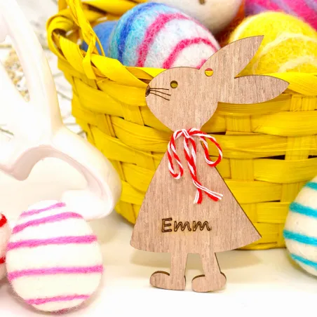 Wooden bunny name tag, Easter bunny gift tags with name