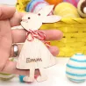 Wooden bunny name tag, Easter bunny gift tags with name