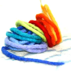 felt dreadlocks, Montessori Rainbow felt cord, felt craft cords