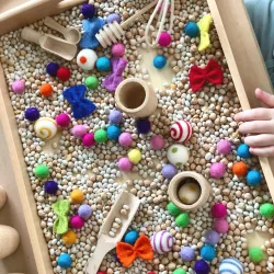 Mehl Schaufel für kleine Kinderhände, Holzschaufelchen zum Sortieren