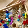 Cuillère1 en bois adaptée à Montessori, Montessori Cuillère pour jeux d'eau Montessori