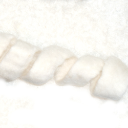 Cat toy white felt curl