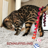 Cat toy white felt curl