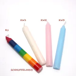 Birthday candles rainbow, Grimms fitting candles, plain pyramid candles