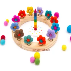 Birthday candles rainbow, Grimms fitting candles, plain pyramid candles