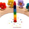 Birthday candles rainbow, Grimms fitting candles, plain pyramid candles