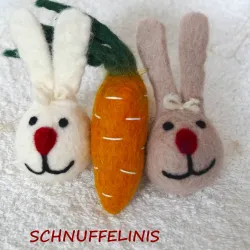 Felt rabbits and carrot