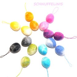 Ostereier in 4cm meliert 23 mit Aufhänger