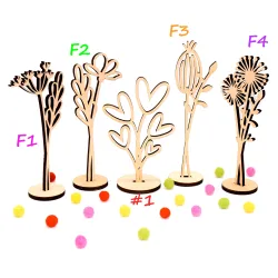 Holz Blumen Stecker, Blumen Holz mit Standfuß für Geburtstag Muttertag