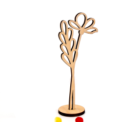 Blumen Stecker aus Holz mit Standfuß F1