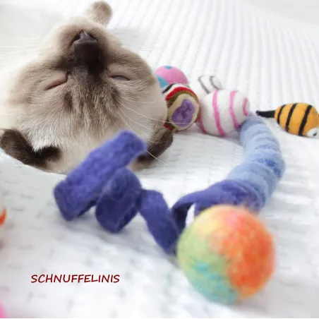 felted cat toy, mobile strings, toys for cats