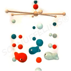 felt fish, Cat toy, felted fishes, Baby mobile, felt fish ornament