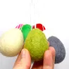 felt eggs hanger, felted easter eggs to hang, felt eggs large