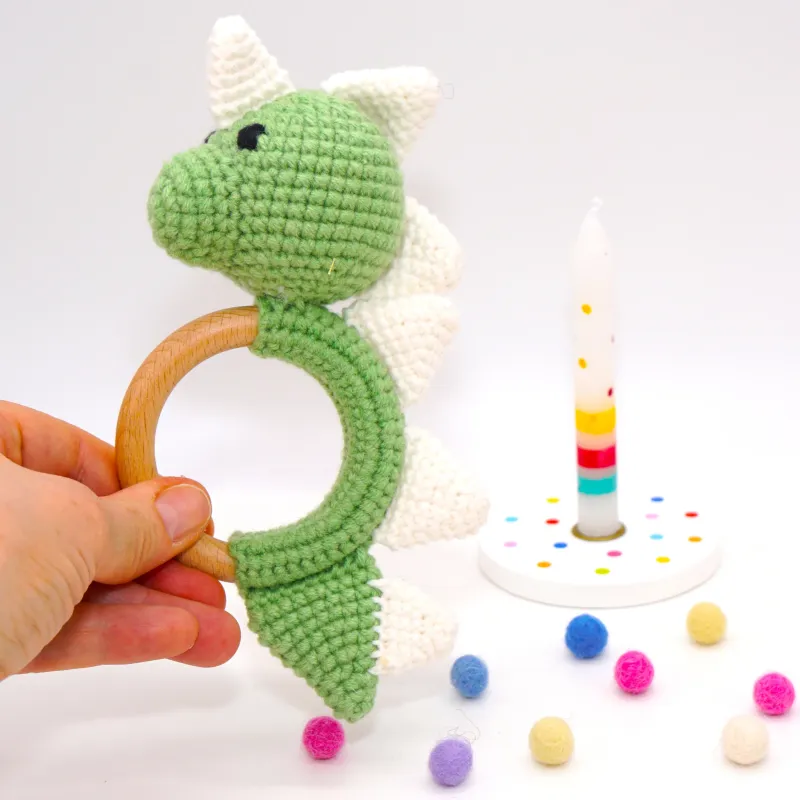 crochet animals baby rattle, baby gift christening, baby mobile crocheted drago