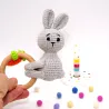 Häkeltiere Baby Rassel, Baby Geschenk Taufe, Baby Mobile gehäkelt Hase