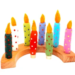 Felt candles felted, Felt candle wet felted, candle for toddler & kids