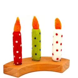 Felt candles felted, Felt candle wet felted, candle for toddler & kids