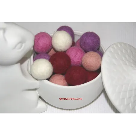 Felt balls nostalgia color set, DIY garland, felt balls, wool pom poms