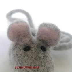 cat toy grey felt mouse...