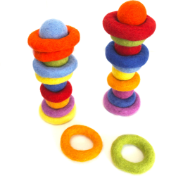 Felt rings rainbow 2sizes Schnuffelinis