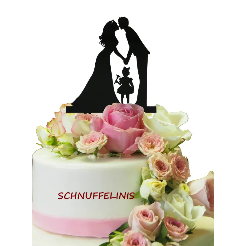 Hochzeitstorten Brautpaar Figuren, Tortendekoration Hochzeit mit Mädchen