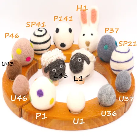 Uova di feltro, Pasqua coniglietti anelli annuali Waldorf Grimms