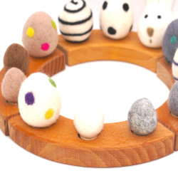 Ostereier Motivstecker Jahresringe grau beige edel