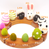 Easter egg ring plugs shades of rose green spring colors