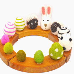 Ostereier Motivstecker Jahresringe rosa grün Frühling