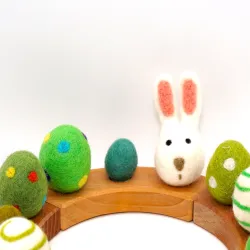 Birthday felt bunny, Easter eggs plugs, Birthday plug Easter bunny