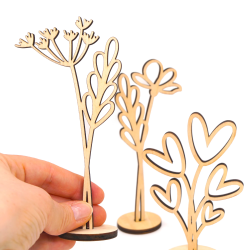 Blumen Stecker aus Holz mit Standfuß F4