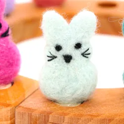 Bunny animal felted plug, spring Easter bunny, Grimms figure candles