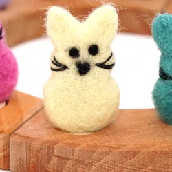 Bunny animal felted plug, spring Easter bunny, Grimms figure candles