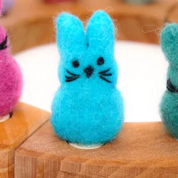 Bunny animal felted plug, spring Easter bunny, Grimms figure candles