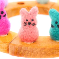 Bunny animal felted plug, spring Easter bunny, Grimms figure candles