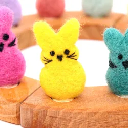 Bunny animal felted plug, spring Easter bunny, Grimms figure candles