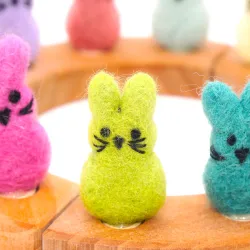 Bunny animal felted plug, spring Easter bunny, Grimms figure candles