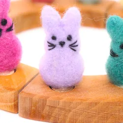 Bunny animal felted plug, spring Easter bunny, Grimms figure candles