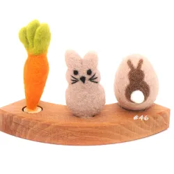 Bunny animal felted plug, spring Easter bunny, Grimms figure candles