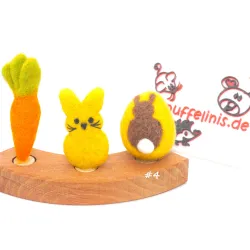 Bunny animal felted plug, spring Easter bunny, Grimms figure candles