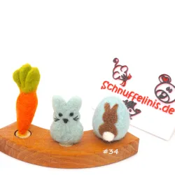 Bunny animal felted plug, spring Easter bunny, Grimms figure candles