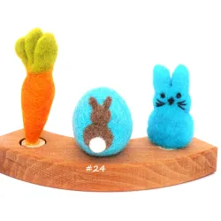 Bunny animal felted plug, spring Easter bunny, Grimms figure candles