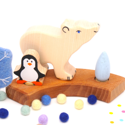 Polar bear wood ring plug