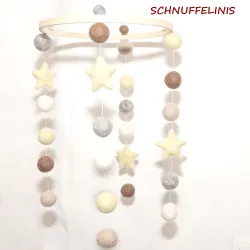 felt balls Baby mobile, sandpiper felt Baby mobile ready to gift